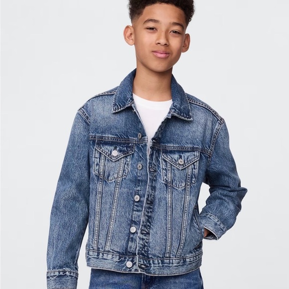 Gap Kids Organic Cotton Icon Denim Jacket Size XL - Picture 3 of 7